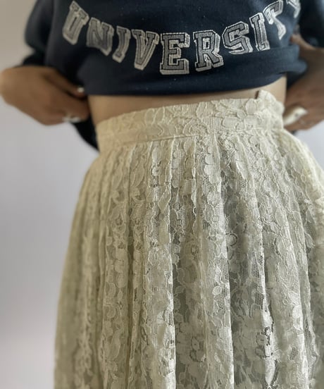 【USED】 Lace Patterned Sheer Skirt/ 240921-027