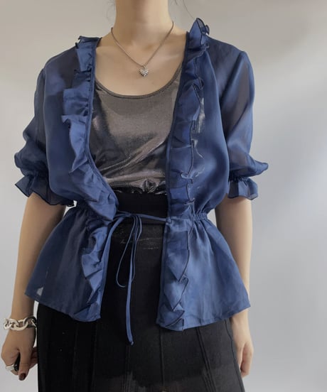【USED】 Puff Sleeve L/S Sheer Shirt/230819-022