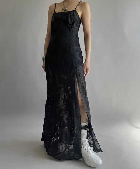 【USED】 Flower Patterned Camisole Long One-Piece/25227-005
