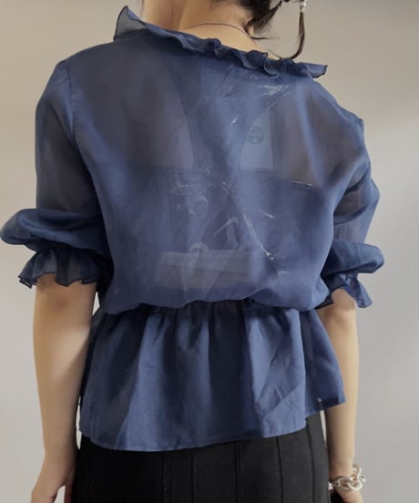 【USED】 Puff Sleeve L/S Sheer Shirt/230819-022