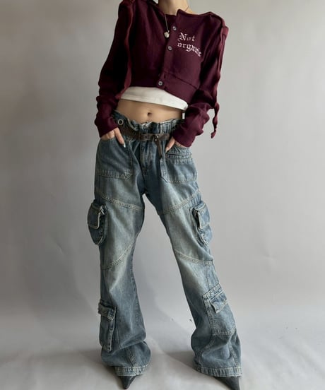 【RE;CIRCLE】 RE Hooded Acrylic Short Cardigan / 251016-001