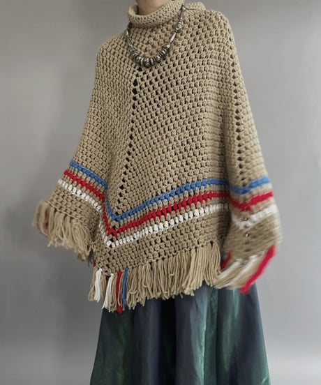 【USED】  Knit Poncho / 221015-024