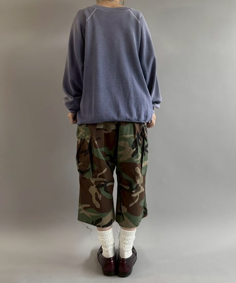 【USED】 Military Camouflage Painted Cut off Shorts / 251101-029