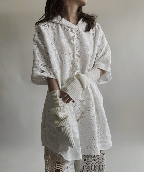 【RE;CIRCLE】 RE Crochet Lace S/S Hoodie / 220427-026