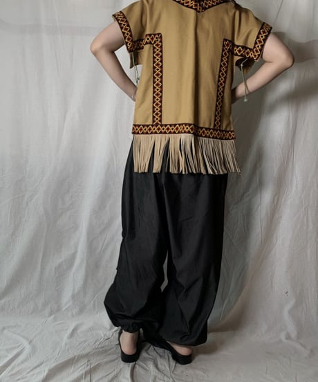【USED】 Ethnic Fringe Poncho /210708-008