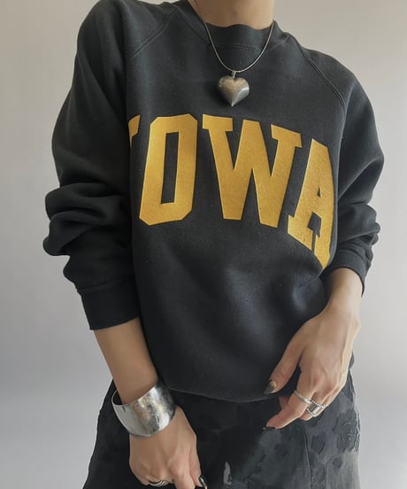 【USED】 Made in USA  Colleaglate Pacific 80's IOWA Sweat Top /241019-002