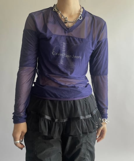 【USED】 Calvin Klein Jeans Sheer Top /241006-008