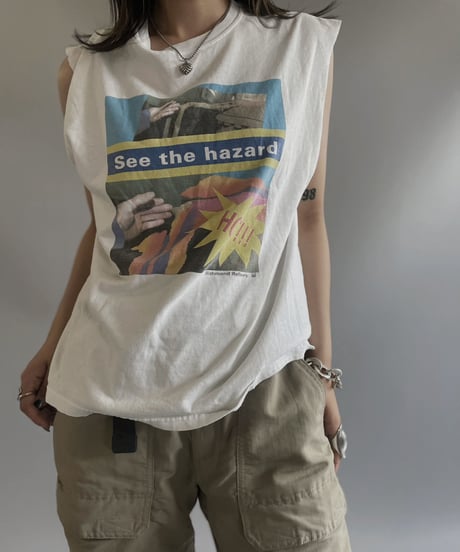 【USED】JERZEES cut off T-shirt / 230708-018