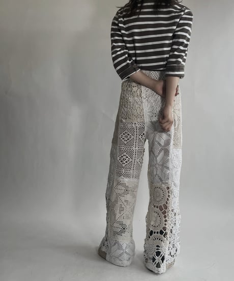 【RE;CIRCLE】 RE Crochet Patchwork Pants / 220623-028