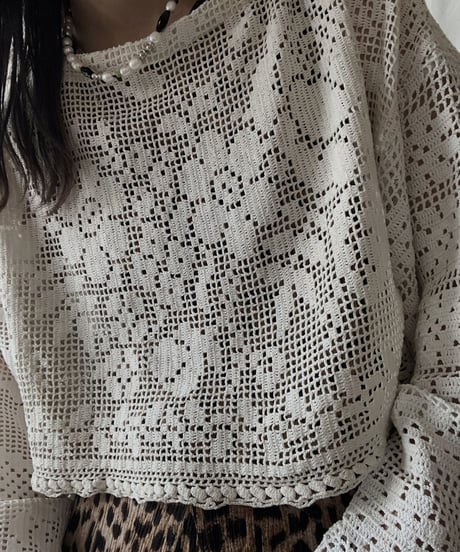 【RE;CIRCLE】 RE Crochet L/S Top②/210611-019