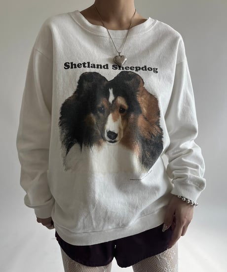 【USED】 Made in USA 90's Calcru Shetland Sheepdog Sweat /250215-009
