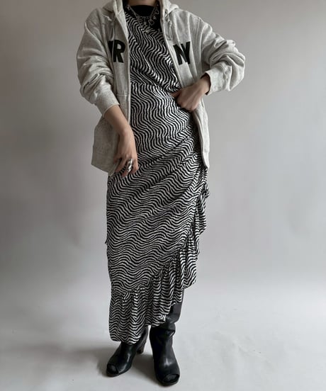【USED】 Zebra Pattern Camisole Long One-Piece   /250412-031