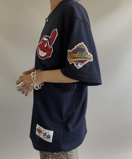 【USED】 made in USA SINDIANS S/S baseball Shirt / 230812-005