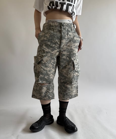 【USED】 Military Camouflage Cut off Shorts  / 250614-003