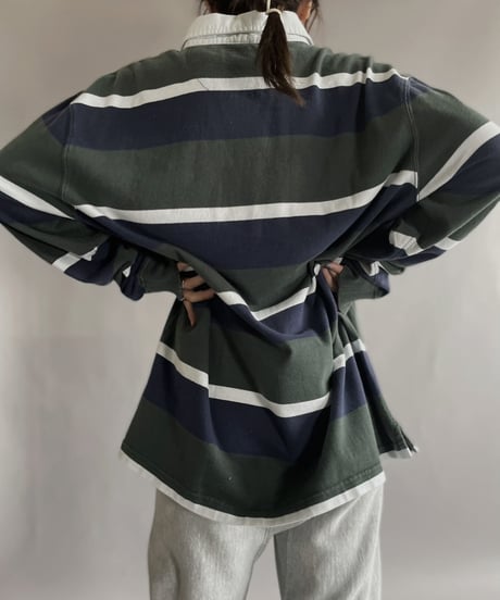 【USED】 Chaps Striped Rugby Shirt / 221203-021