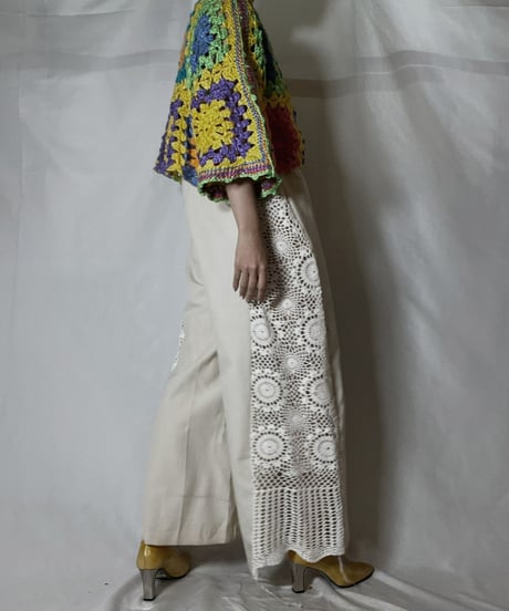 【RE;CIRCLE】 RE Granny Knit S/S Top②/210917-016