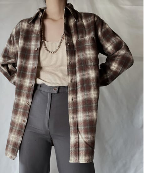 【USED】  Plaid Wool L/S Shirt ③/220127-026