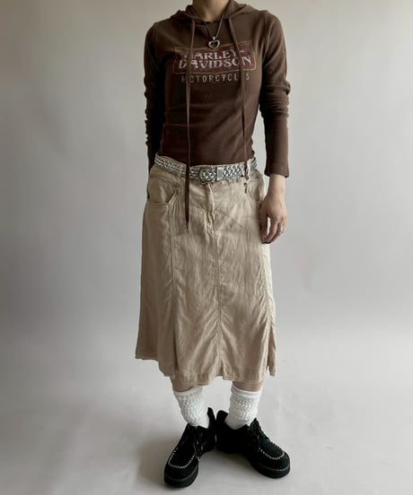 【USED】 Linen Zip Design Skirt /250426-025
