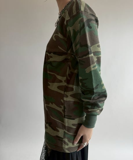 【USED】 Camo Waffle L/S Top /250412-039