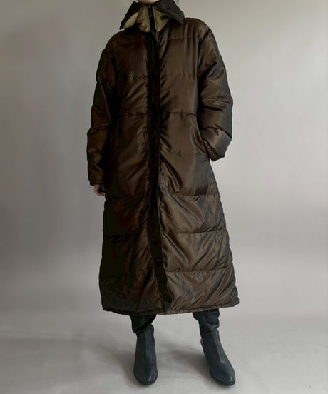 【USED】 Made in USA BILL BLASS Double Zip up Down Long Coat / 260131-004