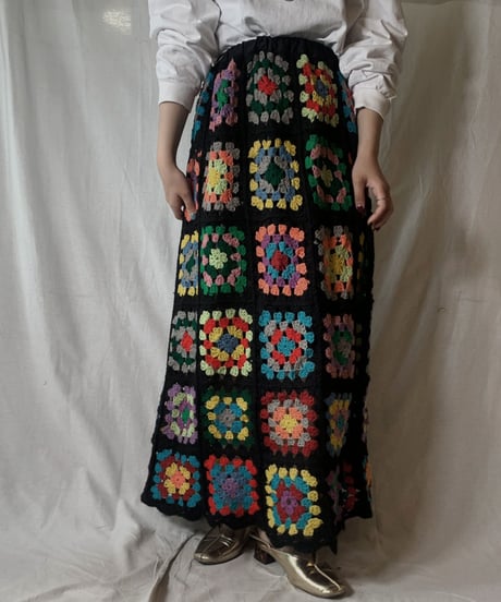 【USED】　Granny Knit Long Skirt②/210404-010