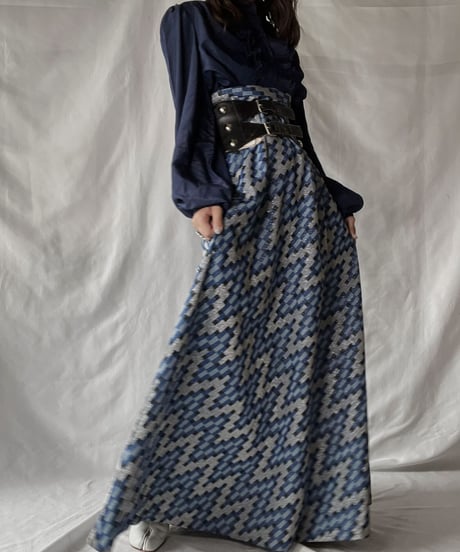 【USED】 Shiny Poly Long Skirt/210921-024