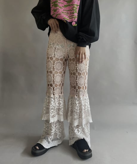 【RE;CIRCLE】 RE Crochet Tiered Pants / 230504-016