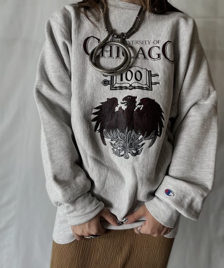 【USED】  90's USA Champion Reverse Weave Sweat CHICAGO/210902-012