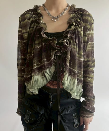 【USED】 Frill Design L/S Sheer Top  / 250524-025