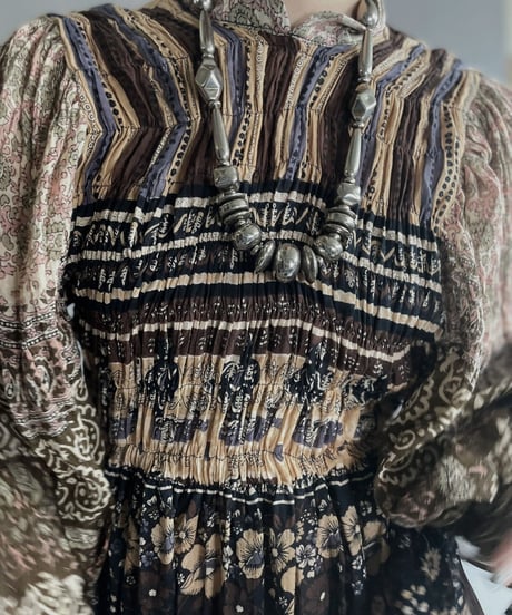 【RE;CIRCLE】 RE Indian Cotton Balloon Sleeved One-piece / 220901-009