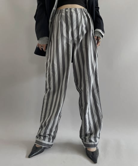 【USED】 Stripe Patterned Pajama Set Up  / 231021-027