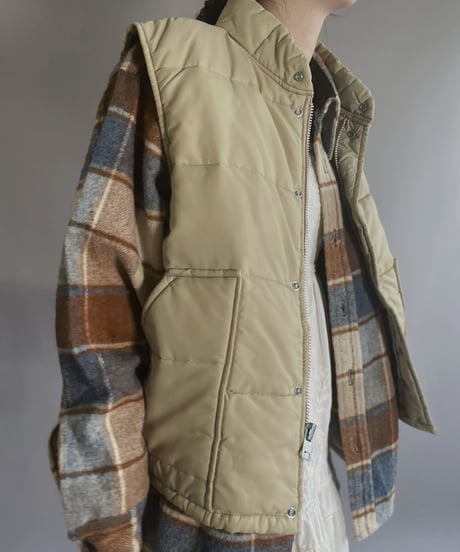 【USED】 Nylon Down Vest Beige / 221224-020