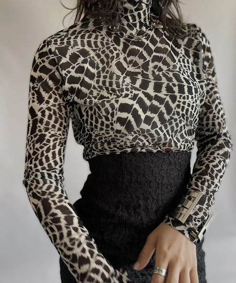 【USED】  L/S Leopard Sheer Top/ 230506-012
