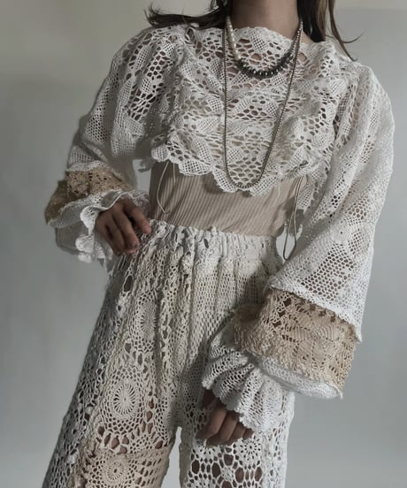 【RE;CIRCLE】 RE Crochet Cord Top / 220623-016