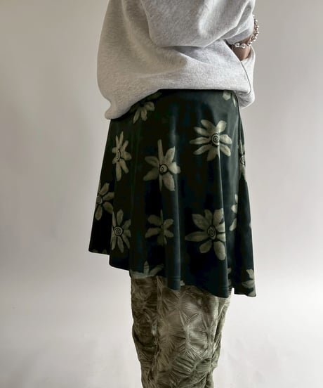【USED】 Flower Pattern Mini Skirt/ 250419-028