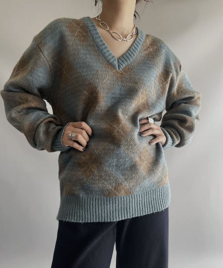 【USED】 OLD GAP Argyle Knit / 231028-011