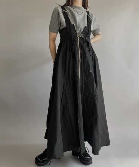 【2026SS最終 / RE;CIRCLE】 RE U.S Military Rebuild 2way One-piece (Black)/ ARMY-02