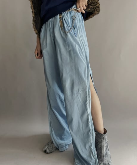 【USED】  adidas Nylon Pants Light Blue / 221112-013
