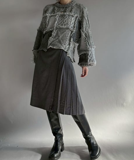 【RE;CIRCLE】 RE Aran Knit Patchwork Pullover Top / 251218-004