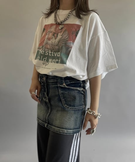 【USED 】X-mail Denim Mini Skirt/ 240615-018