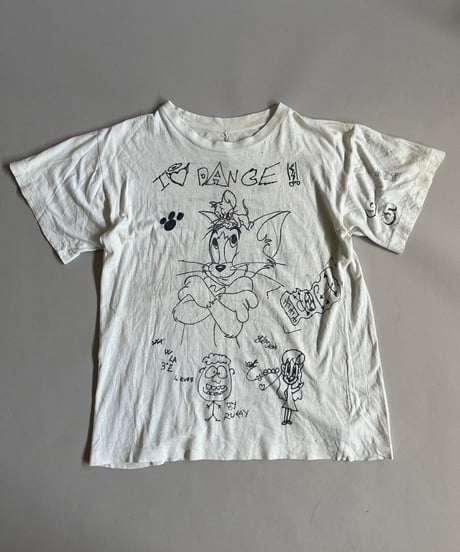 【USED】  80~90's Hand Print T-Shirt /240824-008