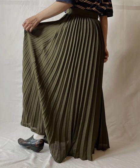 【USED】 Poly Long Pleats Skirt②/20210819-008