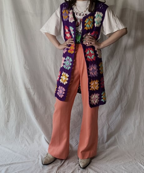 【USED】 Granny Knit Long Vest  /210421-024