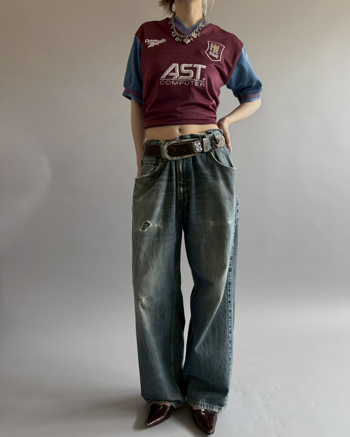 USED】 97~98's Reebok Aston Villa Soccer Shirt
