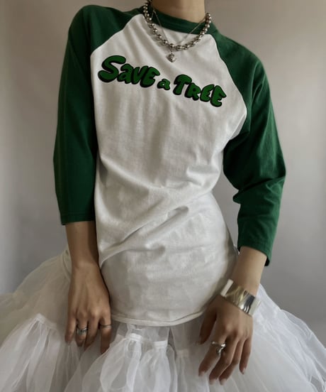 【USED】 S/S Save a tree raglan T-shirt / 230603-007