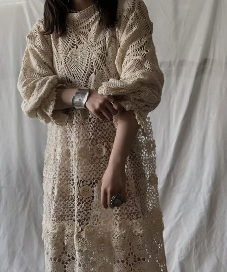 【RE;CIRCLE】 RE Crochet L/S One-piece/210611-027