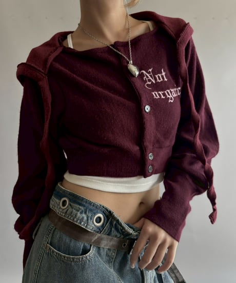 【RE;CIRCLE】 RE Hooded Acrylic Short Cardigan / 251016-001