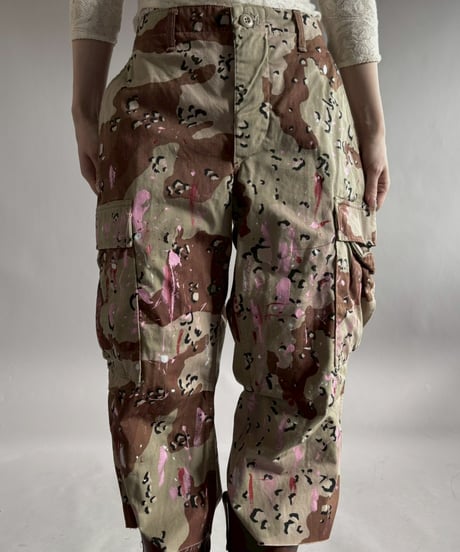 【USED】 Military Camouflage Cut Off Paint Pants /260226-014