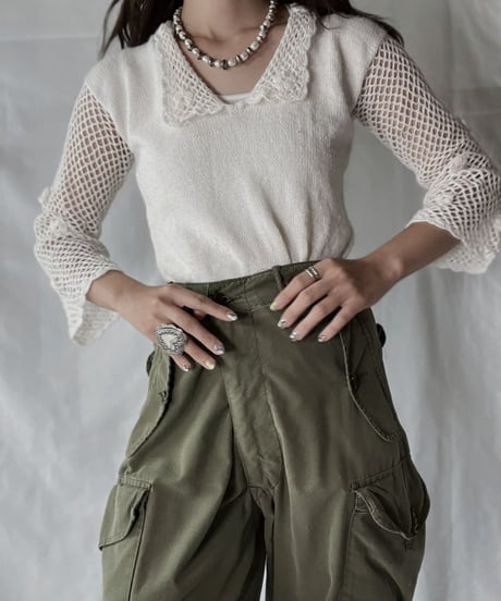 【USED】   Crochet Knit L/S Top②/210921-037