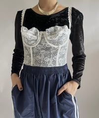 【USED】 Lace Patterned Camisole Corset Top /241221-017